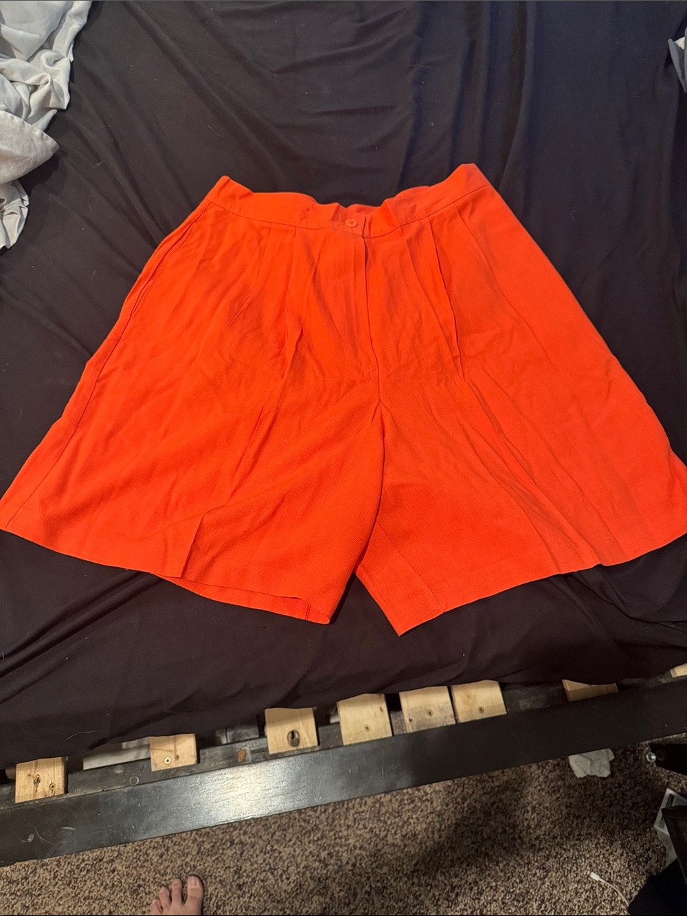Bright Orange High-Waist Women’s Shorts